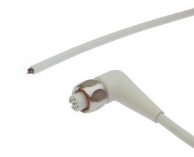 Kabel połączeniowy, 10 m, gniazdo M12 4-stykowe kątowe, wolny koniec kabla, szary TPE, 250 V VKA0L321