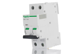 Wyłącznik nadprądowy MCB, Typ D, 2-biegunowy, 25A, 440V, 100 → 133V, na szynę DIN, Schneider Electric iC60H 2P