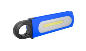 Latarka 3W COB LED + 3 LED niebieska