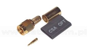 Wtyk SMA zaciskany na przewód RG58