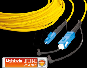 LSP-09 LC-SC 5.0 Simplex fibre optic patch cable, SM OS2, LC - SC, 5.0 m