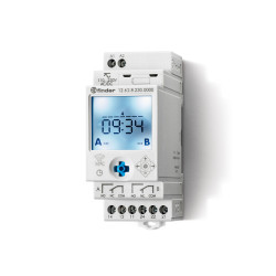 Przełącznik czasowy DIN 2-kanałowy Cyfrowe 110 → 230 V AC/DC Finder DPDT