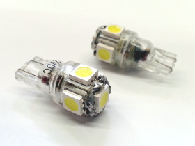 Żarówka LED W5W T10 10mm biała zimna 12V 194-5HP3-W