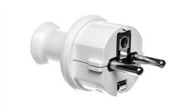 Wtyczka Prosta 16A Z/U Uni-Schuko 250V Ip44 Biała Wt-40H