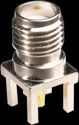 SMA plug connector, socket, print, gold-plated pin