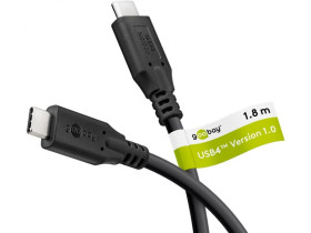 Kabel USB-C, USB4, 240 W, 40 Gbit/s, Power Delivery, 1,8 m Wtyk...