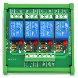 ELECTRONICS-SALON DIN Rail Mount 4 SPDT Power Relay Interface Module, 10A Relay, 48V Coil.