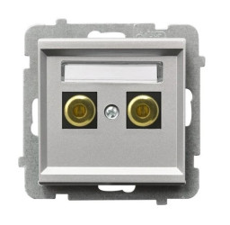 Sonata Gniazdo głośnikowe pojedyncze srebro mat GGN-1R/m/38