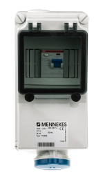 Złącze przemysłowe - zasilające 16A Gniazdo 230 V 3P Żeński MENNEKES Niebieski Montaż ścienny IP44