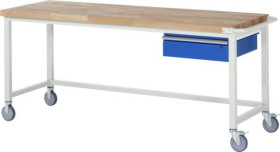 Stół Warsztatowy, Mobilny RAU 05 8001A1-207B4S.11, (S x W x G) 2000 x 880 x 700 mm