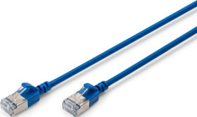 Patch cable, RJ45 plug, straight to RJ45 plug, straight, Cat 6A, F/FTP, LSZH, 0.3 m, blue, DK-1632-A-003S-B