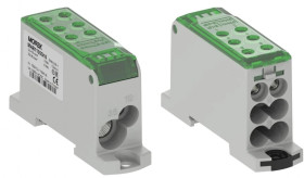 Blok dystrybucyjny - rozdzielczy OJL135A zielony AL/CU we:1x2,5-35mm2 /1x2,5-10mm2 wy: 4x2,5-16mm2/2x2,5-10mm2 1000V MAB1135G10