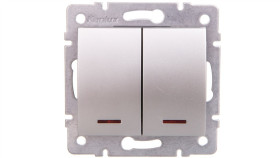 Logi Łącznik Dwugrupowy Świecznikowy Z Led Śrubowy 10Ax 250V Srebrny...