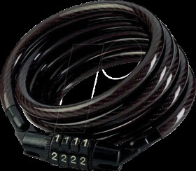 8143EURDPRO Bicycle - Spiral cable lock, Ø 10 mm, 120 cm, combination lock