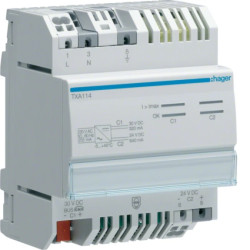 KNX Zasilacz 1 x 30 V DC, 320 mA + 1 x 24 V DC, 640 mA TXA114