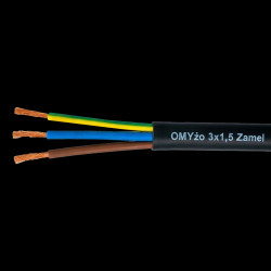 Przewód OMYżo 3x1.5 mm² czarny 50 m – kabel mieszkaniowy oponowy 300/300V