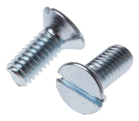 Śruby maszynowe M4 łeb z łbem stożkowym Stalowe długość 10.0mm skok 0.70mm