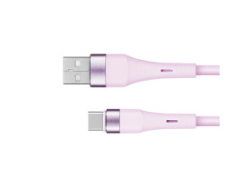 Kabel USB - USB typu C 1 m silikonowy różowy Kruger&Matz Basic
