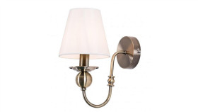 Kinkiet Klasyczny Grado Złoty Do Salonu Z Materiałowym Kloszem Lp-888/1W...