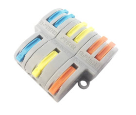 ZŁĄCZKA SZYBKOZŁĄCZKA PRZELOTOWA OŚWIETLENIOWA ZACISKOWA 3-TOROWA 3 NA 6 ROZGAŁĘZIACZ / ROZGAŁĘŹNIK / ROZDZIELACZ Z 3 NA 6 PRZEW