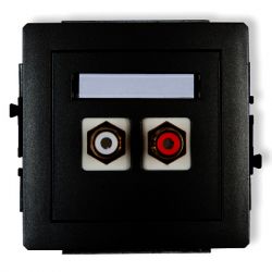 Mechanizm gniazda podwójnego RCA (typu cinch - biały i czerwony, pozłacany)