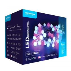 Lampki choinkowe kulki modee 10m 100LED PINKCOLD ML-C2021