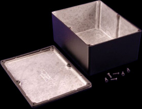 Aluminum die cast enclosure, (L x W x H) 165 x 128 x 72 mm, black (RAL 9005), IP66, 1550WLBK