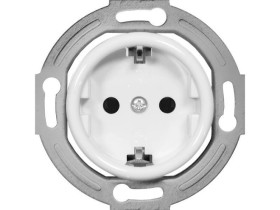 Gniazdo pojedyncze 2P+Z SCHUKO Retro bez ramki , 16A-250V~, białe