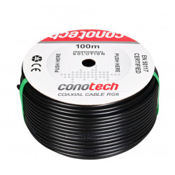 Przewód koncentryczny RG6U NS113TRI PE CONOTECH Cu 100m BK