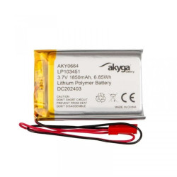Akumulator Li-Po 3,7V 1850mAh PCM JST 2.54 2-Pin 150mm AKY0664 LP103451
