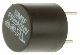 Bezpiecznik nieresetowalny 50mA 250V ac Schurter F Termoplastyczne rozstaw 5.08mm