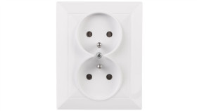 Opal Gniazdo Podwójne Z/U Białe Gpt-6 Op