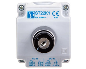 Kaseta sterownicza 1-otworowa przełącznik I-0 kluczyk 1Z szara ST22K1\07-1