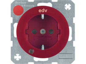 R.1/R.3 Gniazdo pojedyncze z uziemieniem schuko z diodą kontrolną LED czerwony 41102022 HAGER