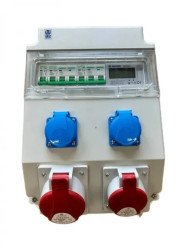 Rozdzielnica elektryczna CEE 32A 16A 230V z bezpiecznikami / Miernik elektryczny LCD 96V-2