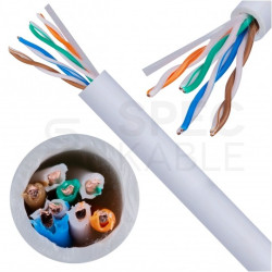 Kabel sieciowy U/UTP kat.5e skrętka 4x2x0,5mm wewnętrzny Eca wzmocniony STRONG PVC szary Alantec