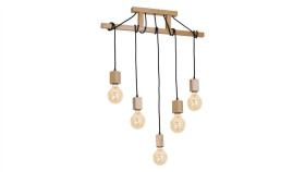 Lampa Wisząca Drewniana Pięciopunktowa Jack 583 5Xe27 Max. 40W Mlp583