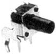 Short-stroke pushbutton, Form A (N/O), 50 mA/24 VDC, unlit , actuator (black, L 2.7 mm), 1.27 N, gull-wing, 1571300-2