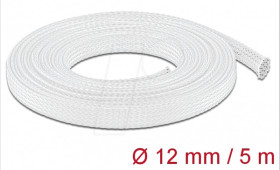20694 Braided Sleeving stretchable 5 m x 12 mm white