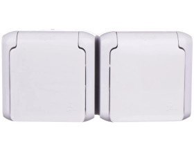 FORIX Gniazdo podwójne z/u 16A IP44 z przesłonami szare 782397