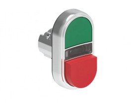 Metalowy przycisk fi22mm 2 klawiszowy samoczynny powrót 1 kryty 1 wystający, podświetlany Zielony - Czerwony LPSBL7213