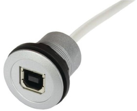 Kabel USB Złącze A USB B Złącze B USB B dł. 1.5m Przewód przedłużający USB USB 2.0 kolor: Szary