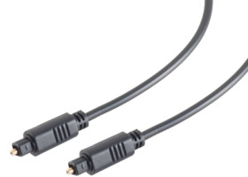 Connection cable, 1.5 m, black, Toslink plug, straight to Toslink plug, straight, BS69004-1.5