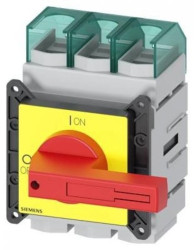 Rozłącznik główny/awaryjny 3P 250A 132kW AC23A 400V montaż tablicowy pokrętło żółto-czerwone piórkowe 4 otwory 3LD2405-0TK13