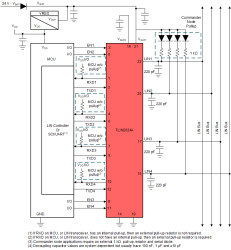 Automotive quad local interconnect network (LIN) transceiver with dominant state