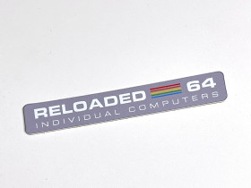 Commodore 64C 'Reloaded' grey badge 0.5mm thick