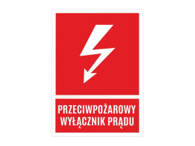 Tablica samoprzylepna 74x105 "PRZECIWPOŻAROWY WYŁĄCZNIK PRĄDU" NOZ3-PPOZWP TRYTYT
