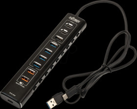 NC-SR-AC-006 Nitro Concepts UH1, 10-port hybrid USB hub, USB 3.2