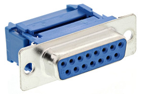 Złącze D-Sub 15-pinowe Żeński Proste Montaż na kablu raster 1.27mm Cyna