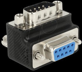 65593 Adapter Sub-D 9 pin male &gt; female 90° angled